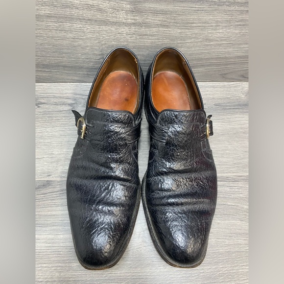 Allen Edmonds Sharkskin Monk Strap Men’s Loader Black Sz 12 Dress Shoe Vintage main image 7